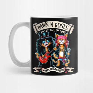 Whisker Warfare Cat Gun N' Rose Shirt Mug